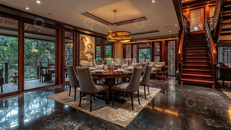 高清大图下载【趣麦麦图】高端别墅餐厅