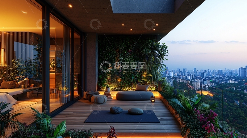 高清大图下载【趣麦麦图】夜景阳台80