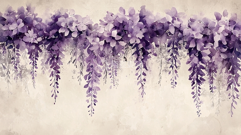 高清大图下载【趣麦麦图】紫色花藤背景图