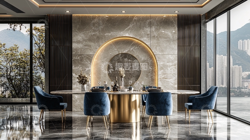 高清大图下载【趣麦麦图】现代轻奢餐厅设计
