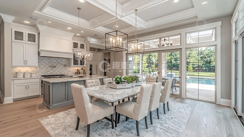 高清大图下载【趣麦麦图】现代简约开放式厨房餐厅