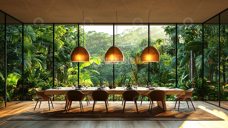 高清大图下载【趣麦麦图】现代极简餐厅景观