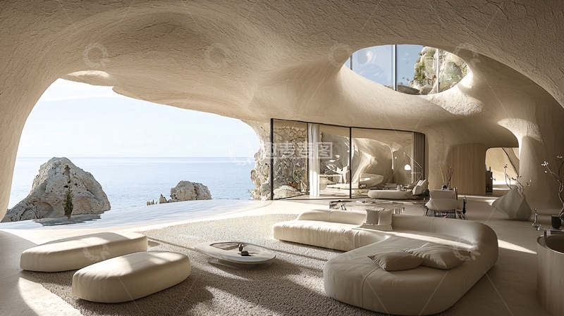 高清大图下载【趣麦麦图】海边洞穴别墅