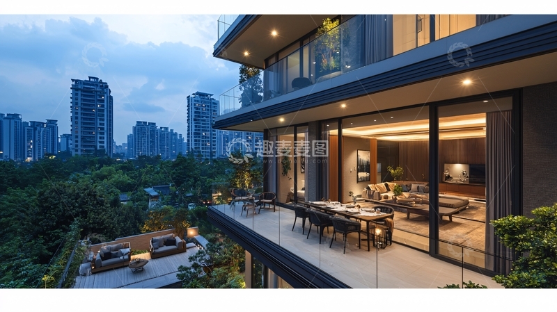 高清大图下载【趣麦麦图】夜景豪宅