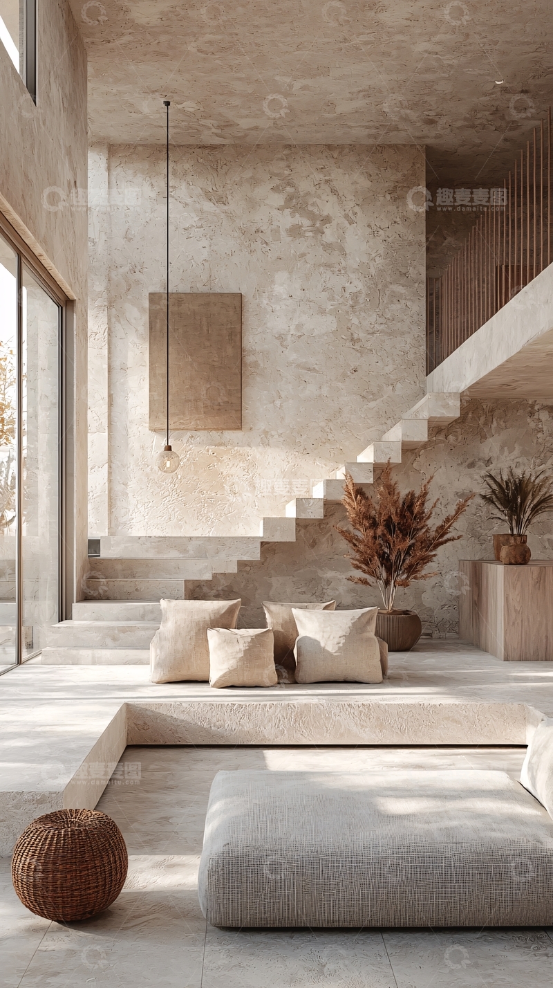 高清大图下载【趣麦麦图】侘寂风客厅3