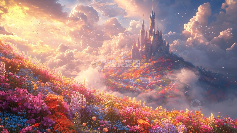 高清大图下载【趣麦麦图】云端梦幻城堡