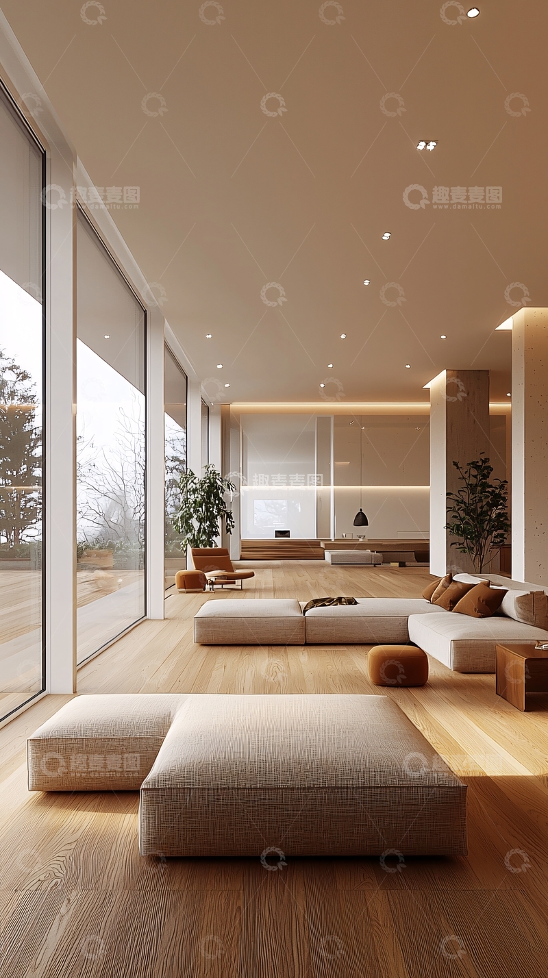 高清大图下载【趣麦麦图】极简现代风格客厅设计