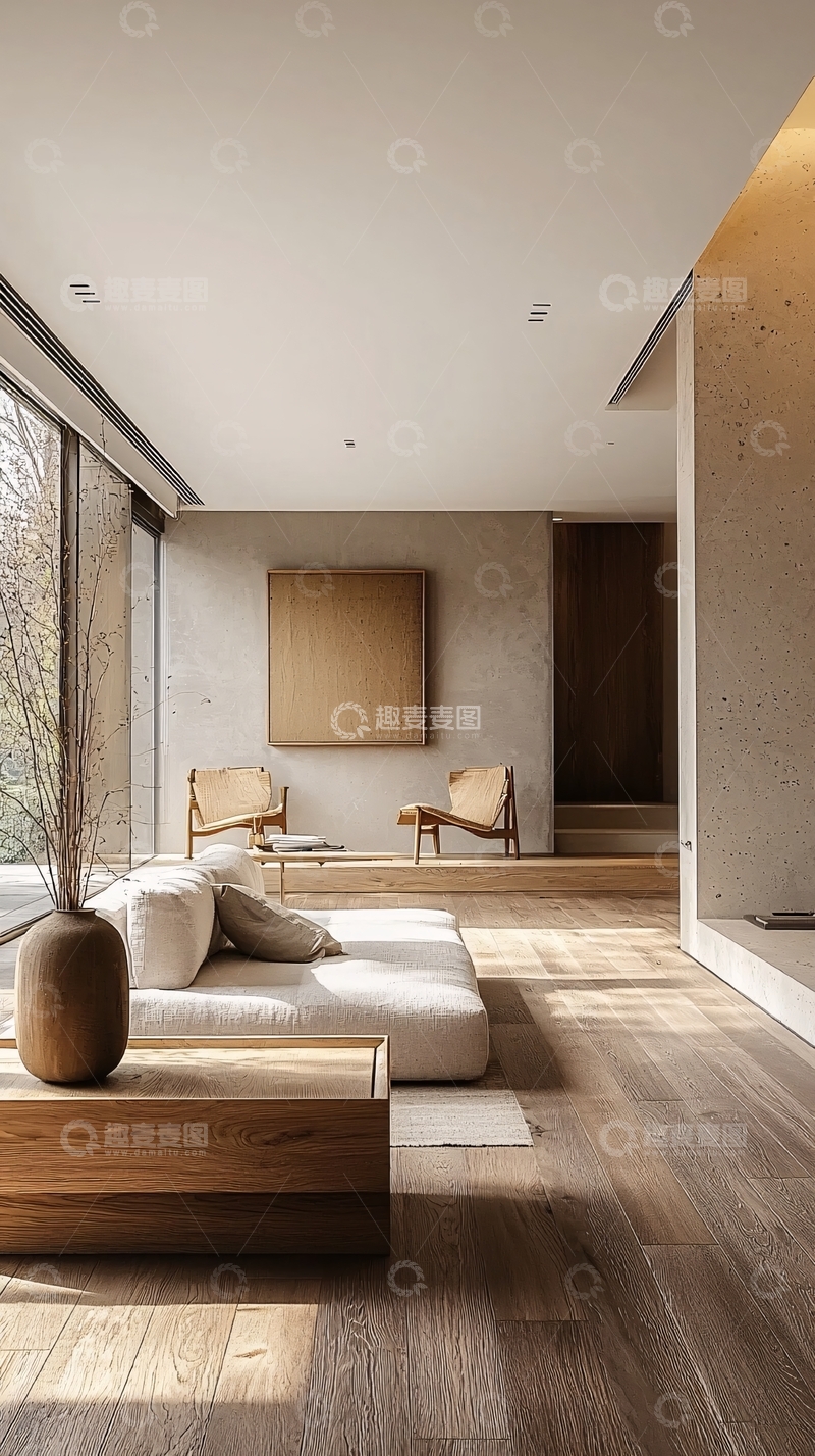 高清大图下载【趣麦麦图】极简风日式客厅装修设计