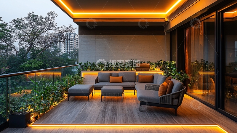 高清大图下载【趣麦麦图】现代风格阳台家具