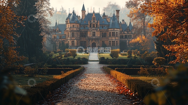 高清大图下载【趣麦麦图】秋日城堡