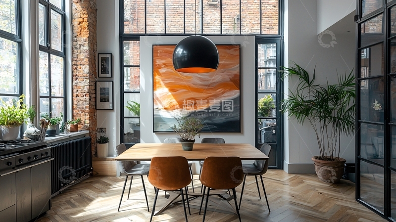 高清大图下载【趣麦麦图】工业风餐厅
