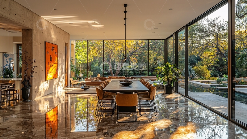 高清大图下载【趣麦麦图】极简现代风格大宅餐厅