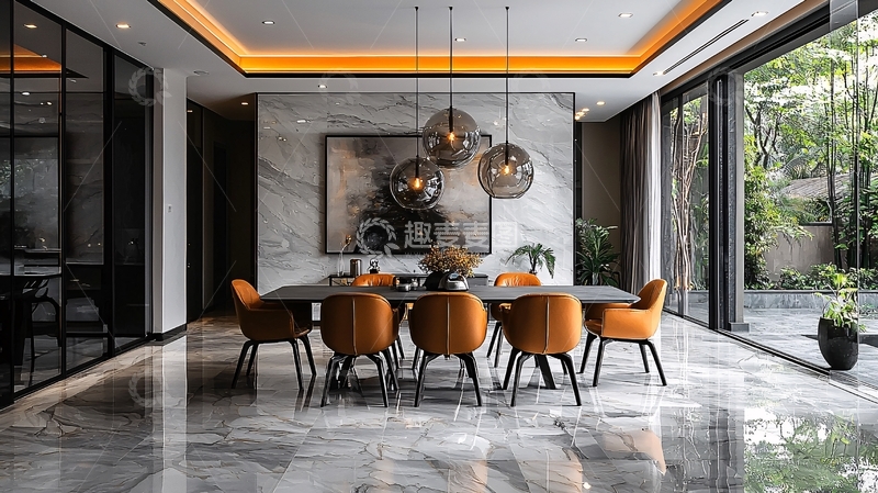 高清大图下载【趣麦麦图】现代轻奢餐厅设计