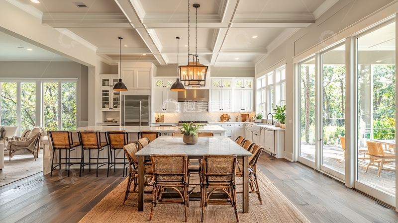 高清大图下载【趣麦麦图】明亮宽敞现代化厨房