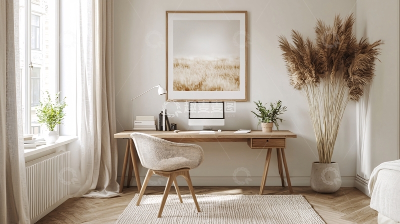 高清大图下载【趣麦麦图】-极简风家居办公桌
