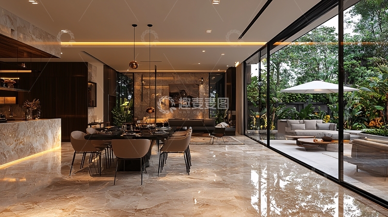 高清大图下载【趣麦麦图】现代轻奢别墅客厅