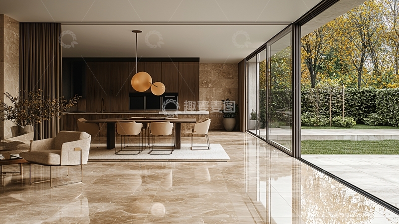 高清大图下载【趣麦麦图】-现代简约风格大理石瓷砖地面