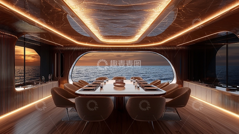 高清大图下载【趣麦麦图】豪华游艇餐厅