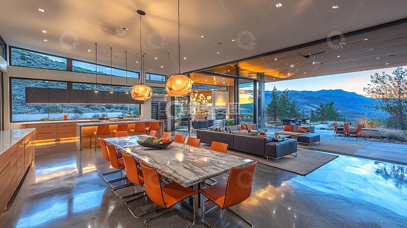 高清大图下载【趣麦麦图】现代简约别墅客厅