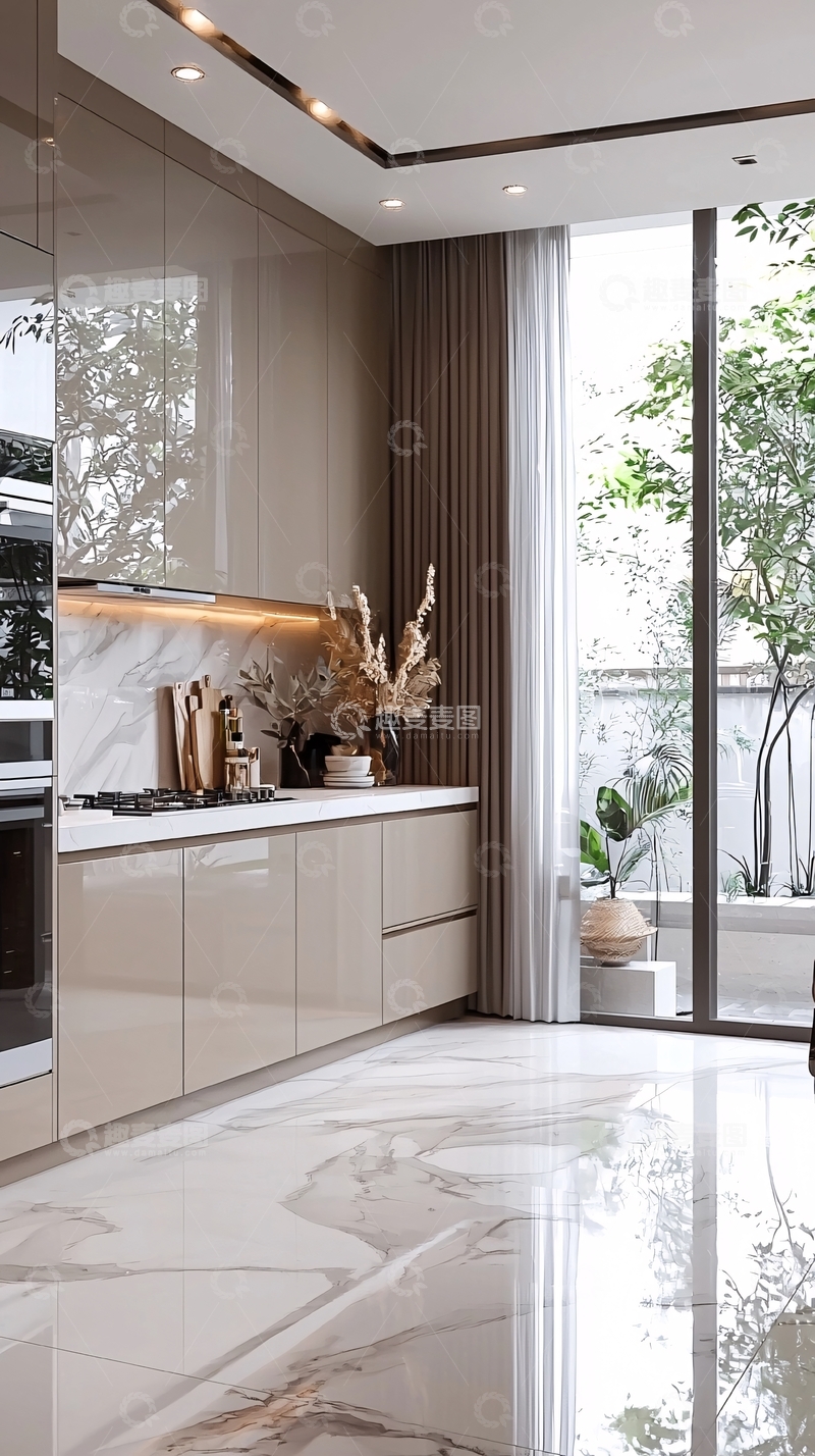 高清大图下载【趣麦麦图】现代轻奢开放式厨房