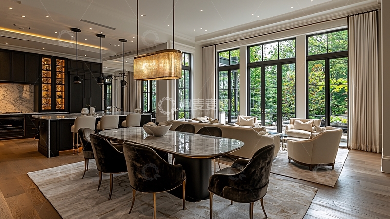 高清大图下载【趣麦麦图】现代简约别墅餐厅