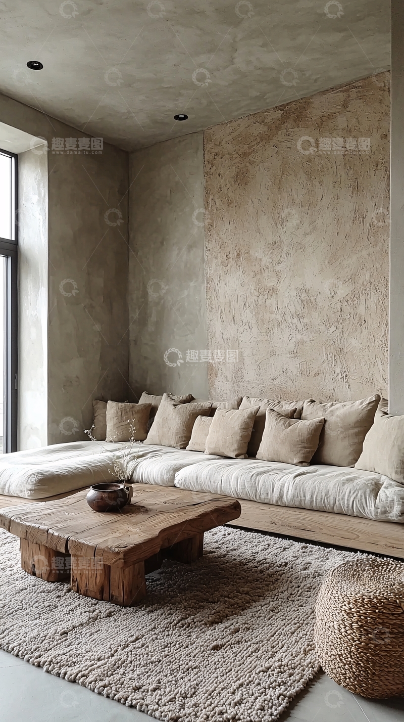 高清大图下载【趣麦麦图】侘寂风客厅4