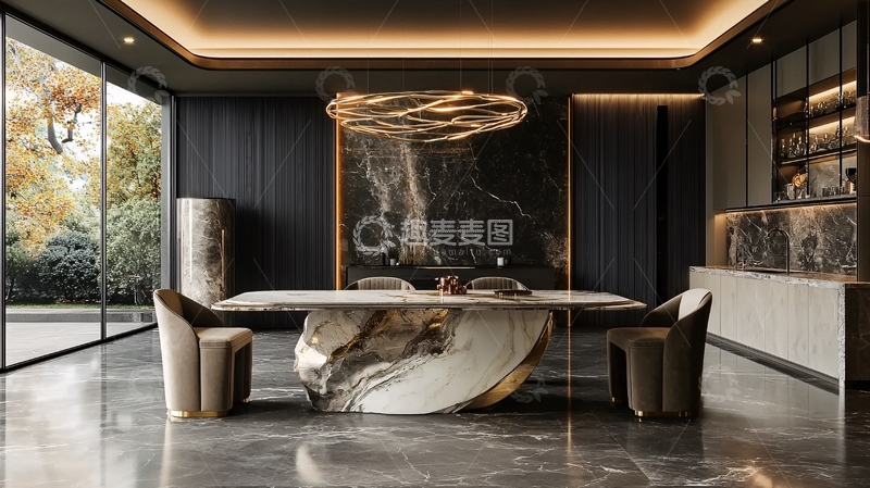 高清大图下载【趣麦麦图】现代轻奢餐厅设计