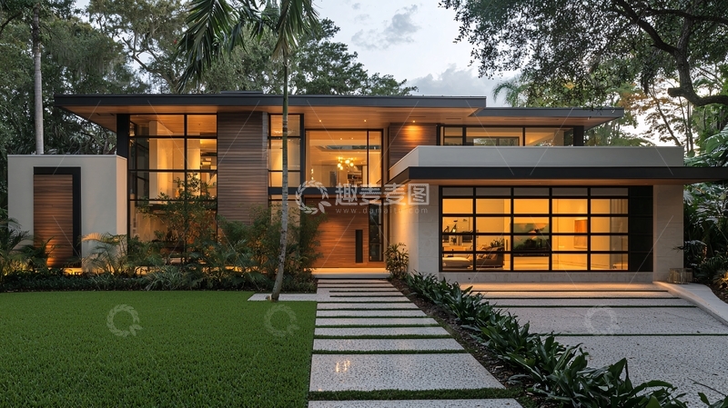 高清大图下载【趣麦麦图】现代简约别墅37