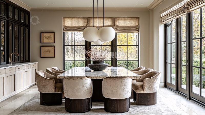 高清大图下载【趣麦麦图】现代轻奢餐厅设计