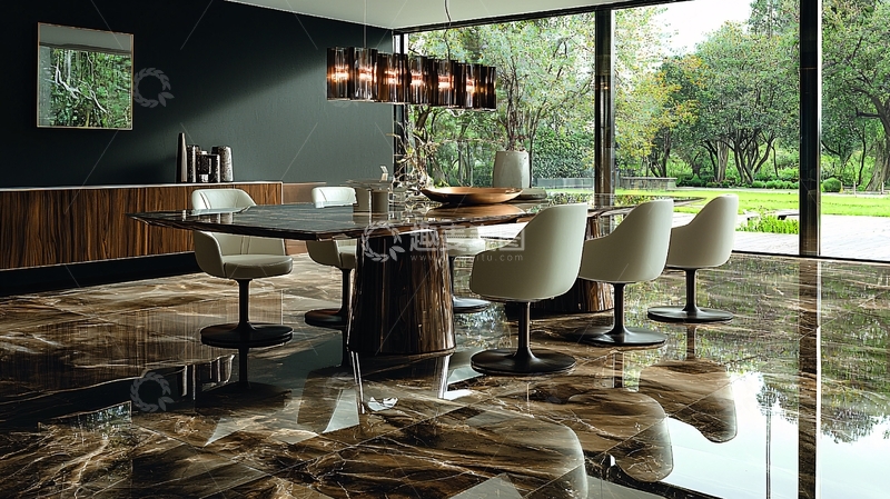 高清大图下载【趣麦麦图】现代简约大理石餐厅