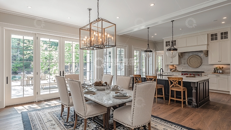 高清大图下载【趣麦麦图】现代简约开放式厨房餐厅