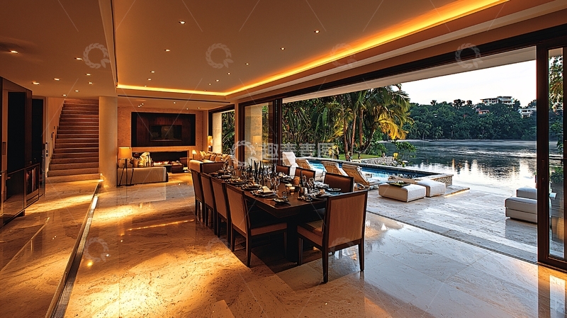 高清大图下载【趣麦麦图】现代简约别墅客厅