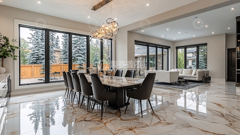 高清大图下载【趣麦麦图】现代简约大理石餐桌