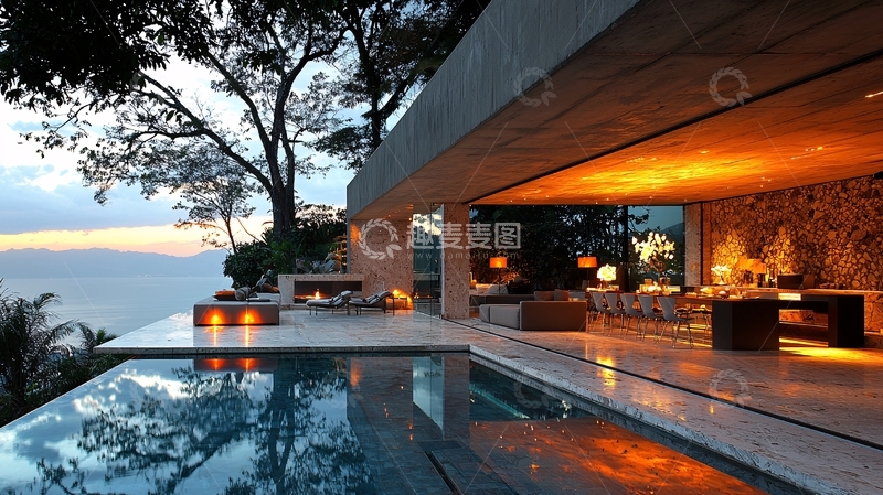 高清大图下载【趣麦麦图】现代简约海景别墅