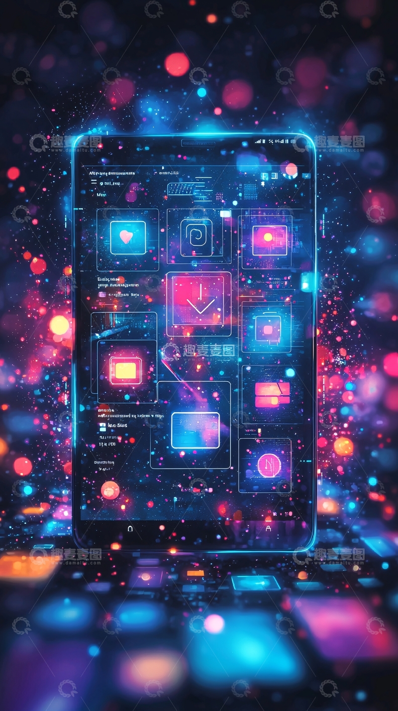 高清大图下载【趣麦麦图】-炫彩科技手机界面