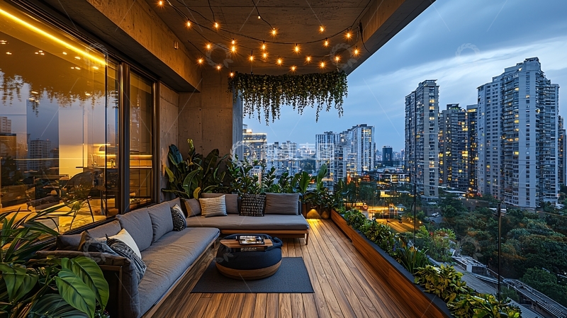 高清大图下载【趣麦麦图】城市景观阳台