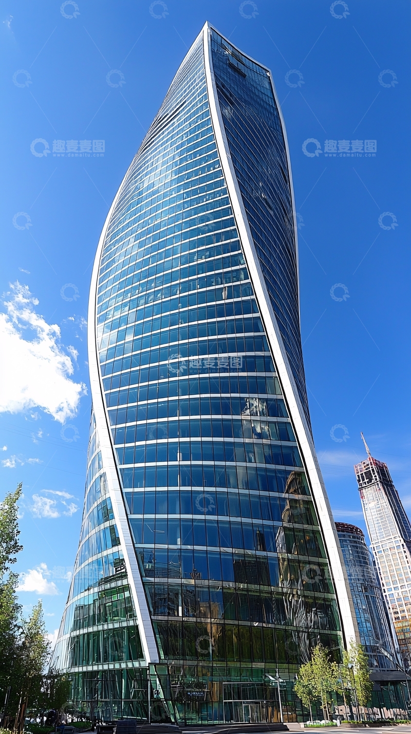 高清大图下载【趣麦麦图】现代玻璃幕墙摩天大楼