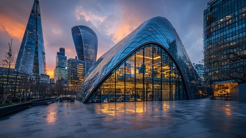 伦敦摩天大楼日落景色