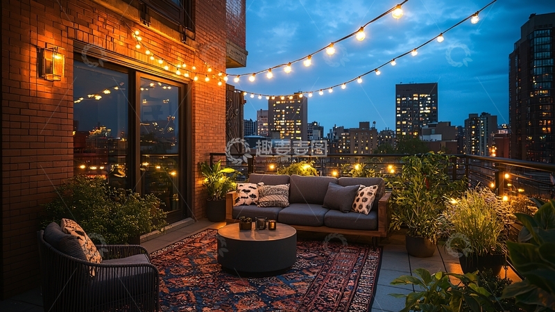 高清大图下载【趣麦麦图】夜景阳台95