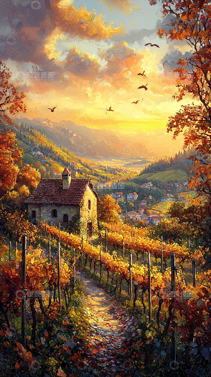 高清大图下载【趣麦麦图】秋日山谷田园风光