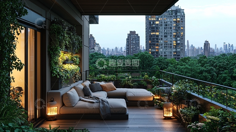 高清大图下载【趣麦麦图】都市阳台景观