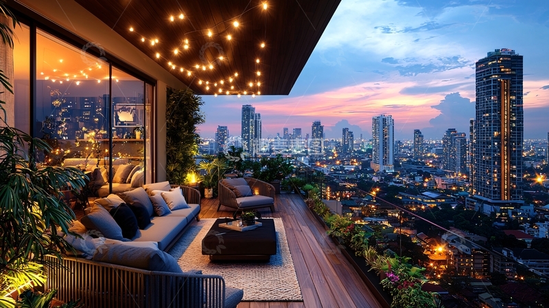 高清大图下载【趣麦麦图】夜景阳台89