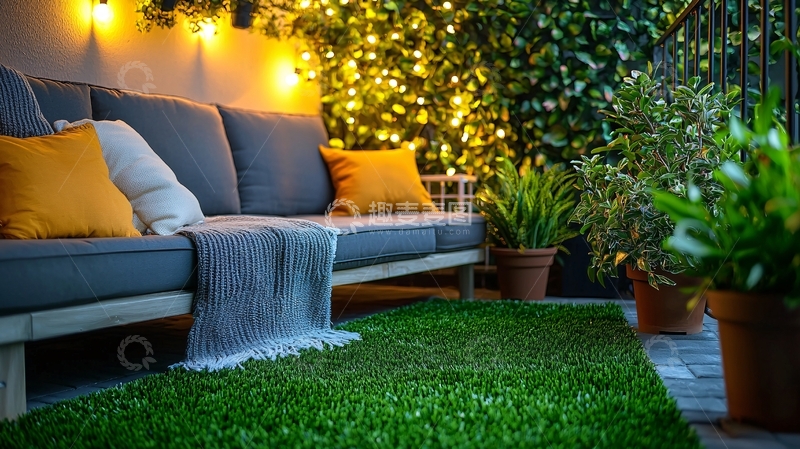 高清大图下载【趣麦麦图】阳台夜景