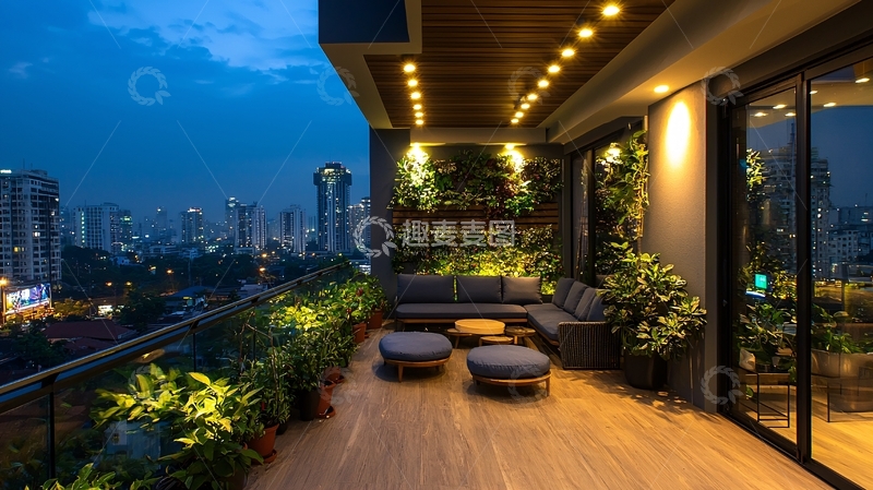 高清大图下载【趣麦麦图】夜景阳台88