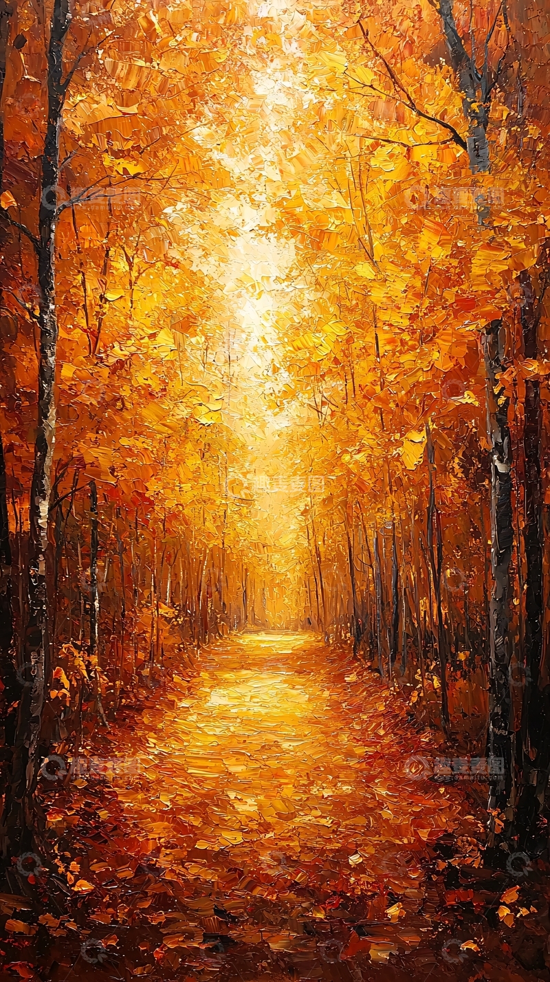 高清大图下载【趣麦麦图】金秋十月森林小路
