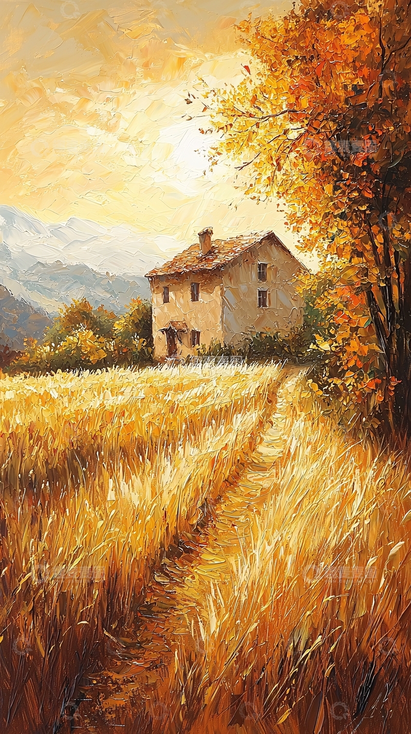 高清大图下载【趣麦麦图】秋日田野小屋