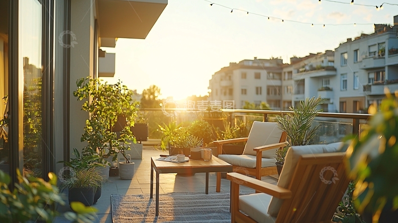 高清大图下载【趣麦麦图】-阳光明媚的阳台场景
