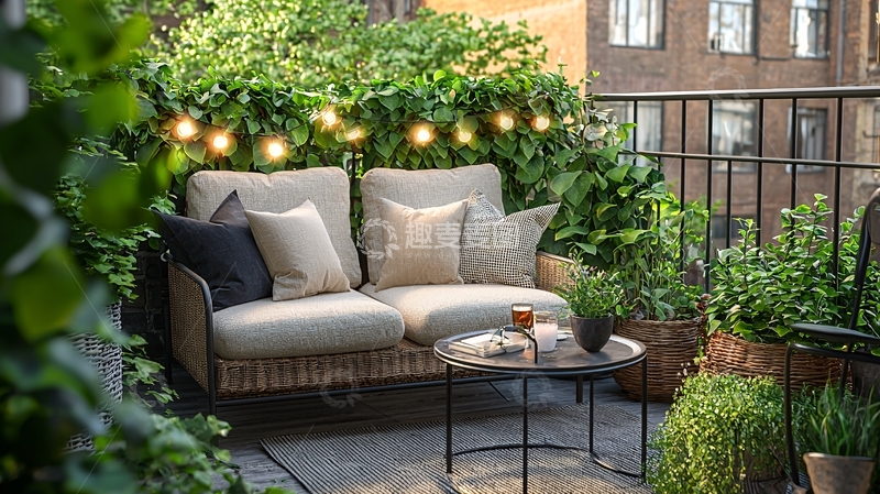高清大图下载【趣麦麦图】阳台花园休闲区