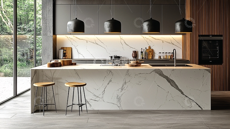 高清大图下载【趣麦麦图】现代轻奢风格厨房