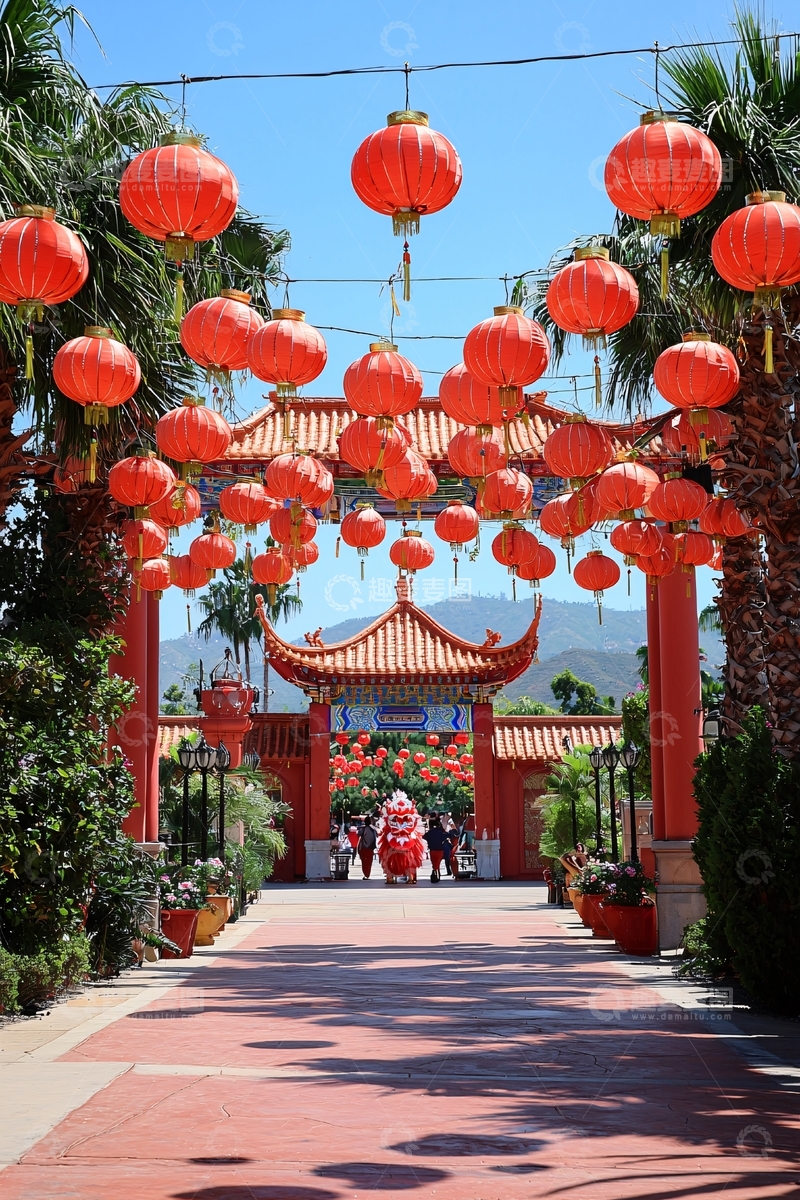 高清大图下载【趣麦麦图】红灯笼拱门